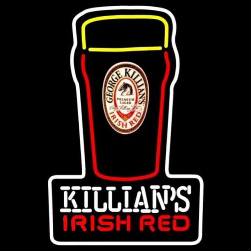 Killians Irish Red Pint Glass Of Beer Sign Neon Skilt
