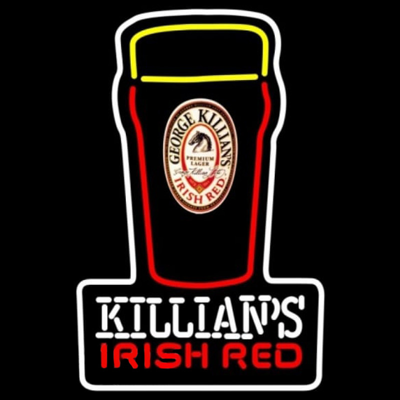 Killians Irish Red Pint Glass Of Beer Sign Neon Skilt