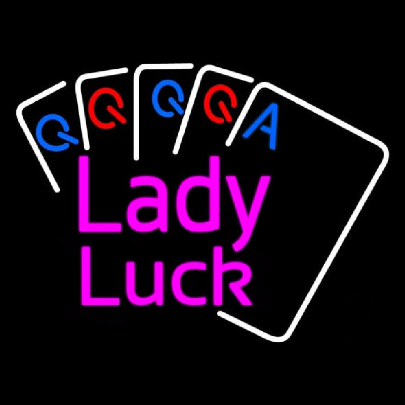 Lady Luck Cards Neon Skilt