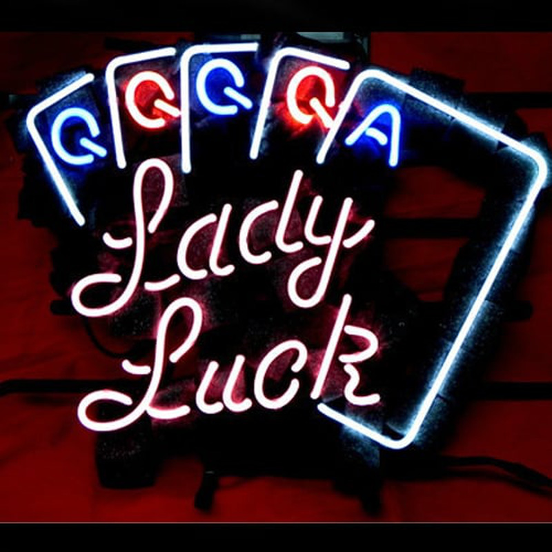 Lady Luck Poker Øl Bar Neon Skilt