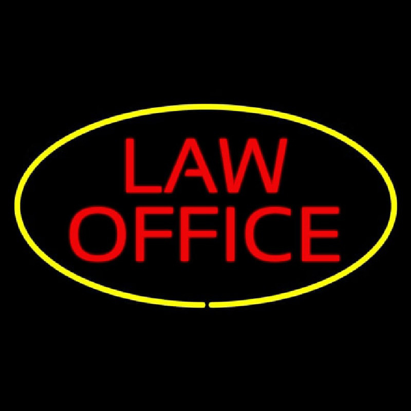 Law Office Oval Yellow Neon Skilt