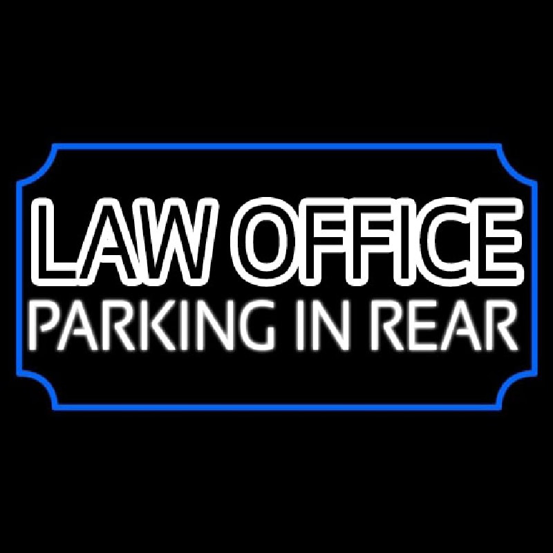 Law Office Parking In Rear Neon Skilt