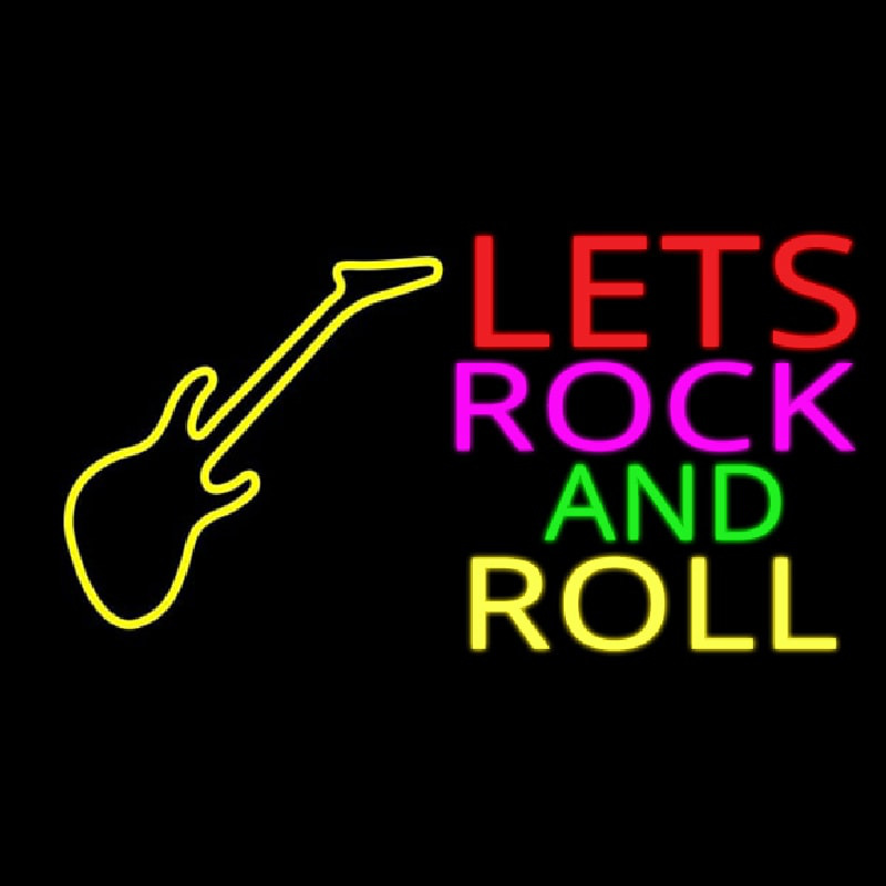 Lets Rock And Roll Neon Skilt