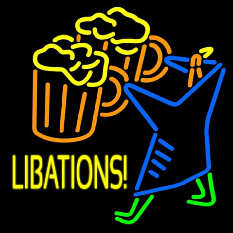 Libations Neon Skilt