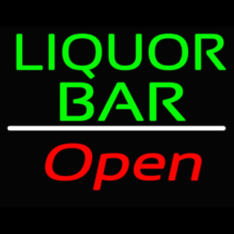 Liquor Bar Open 2 Neon Skilt
