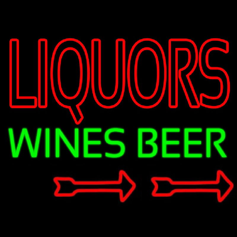 Liquors Wines Beer Neon Skilt