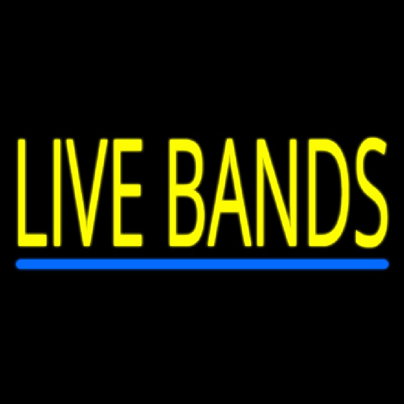 Live Bands Block Neon Skilt