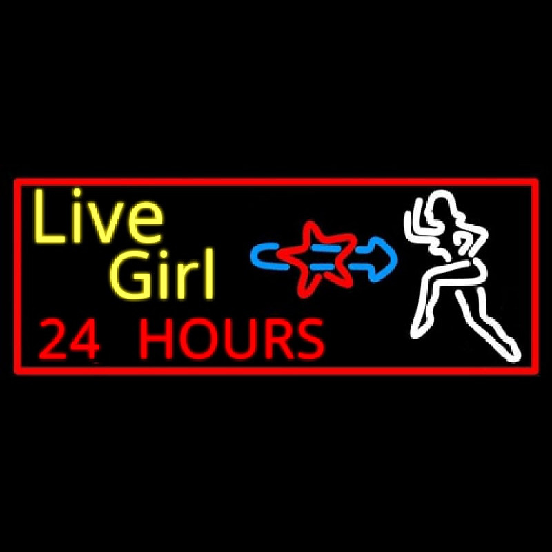 Live Girls 24 Hrs Neon Skilt