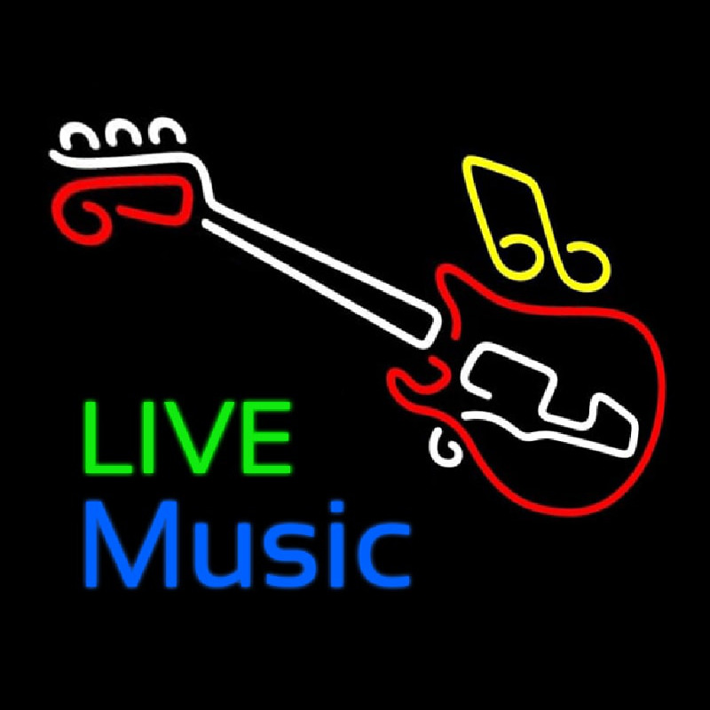 Live Green Music Blue 2 Neon Skilt