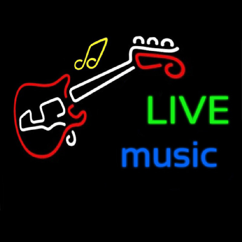 Live Green Music Blue Neon Skilt