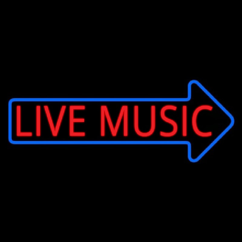 Live Music Block Arrow 1 Neon Skilt