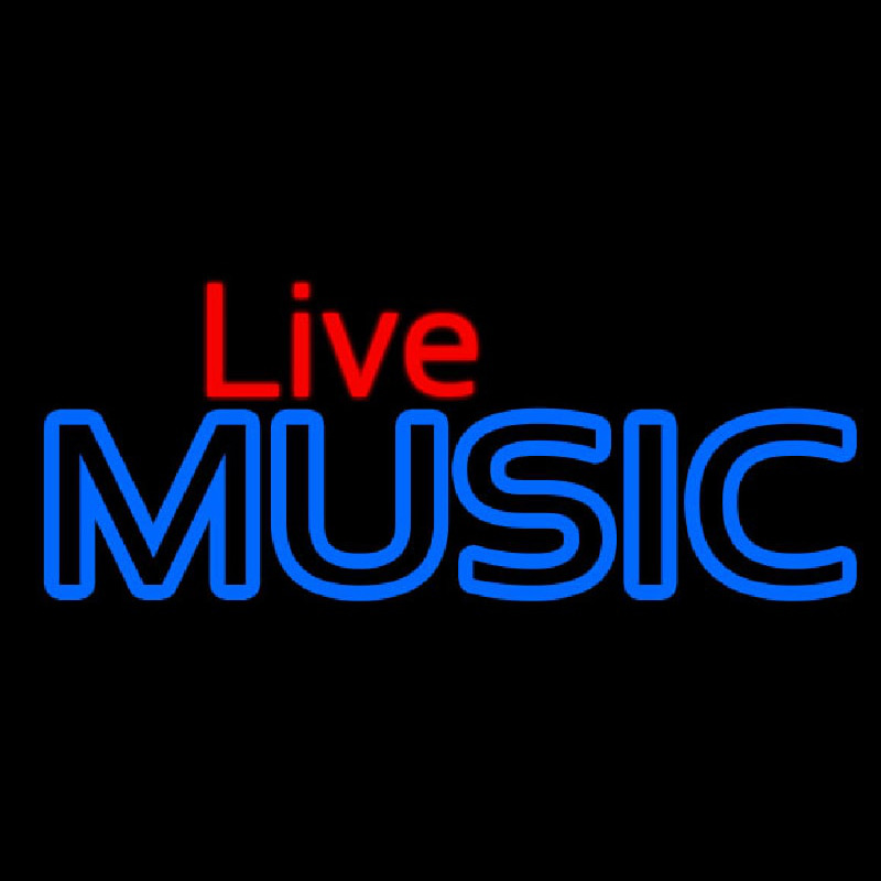 Live Music Blue 1 Neon Skilt