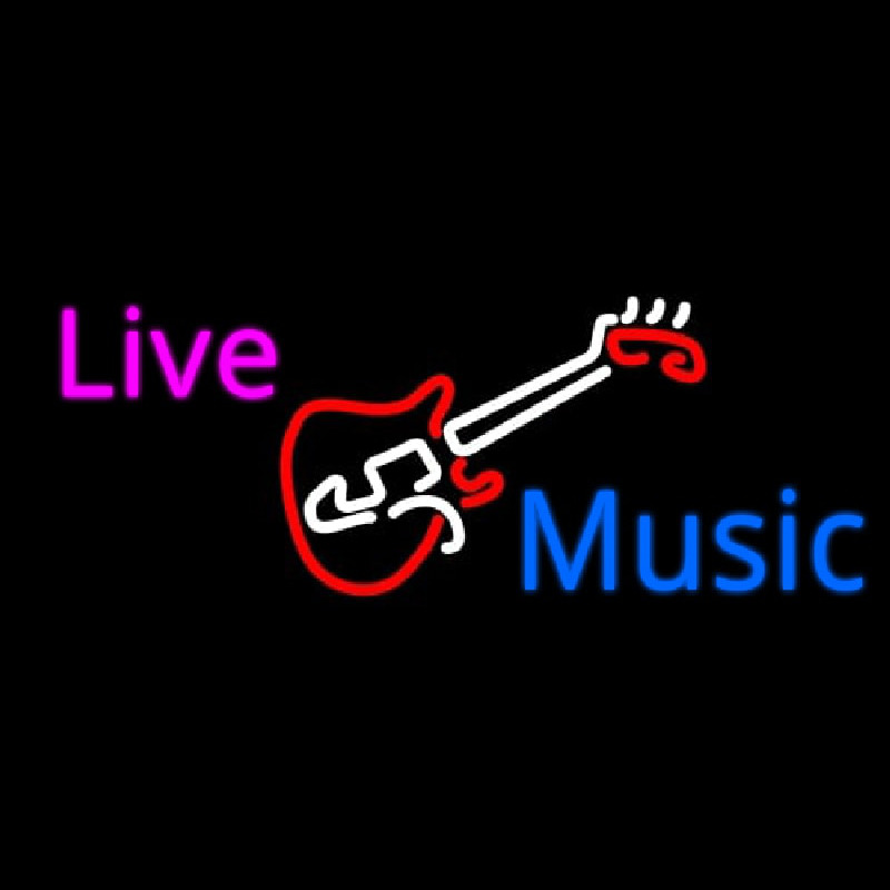 Live Music Neon Skilt