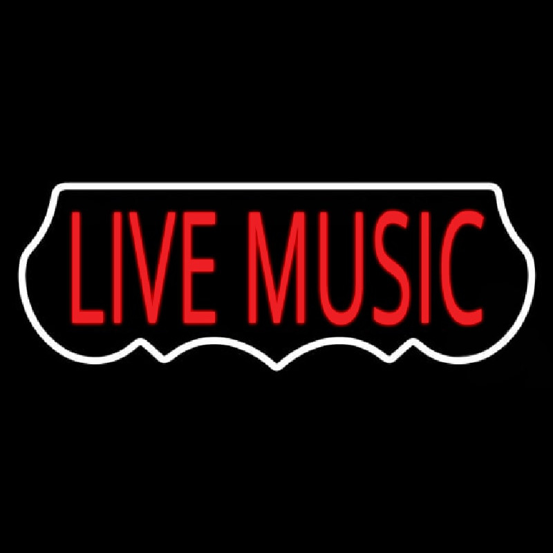 Live Music Red 1 Neon Skilt