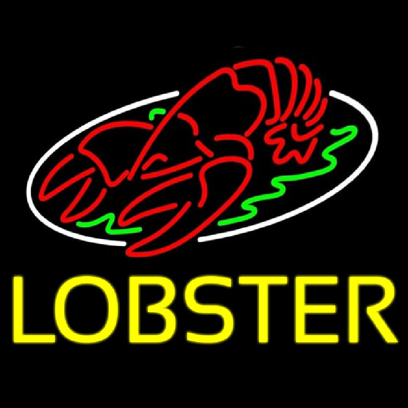 Lobster Block With Logo Neon Skilt