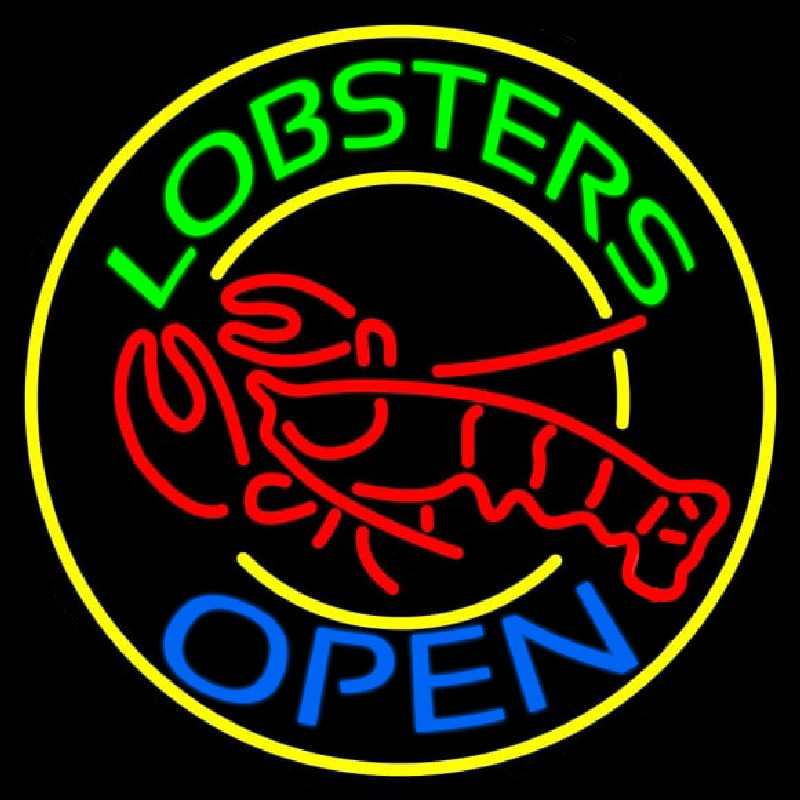 Lobsters Open Neon Skilt
