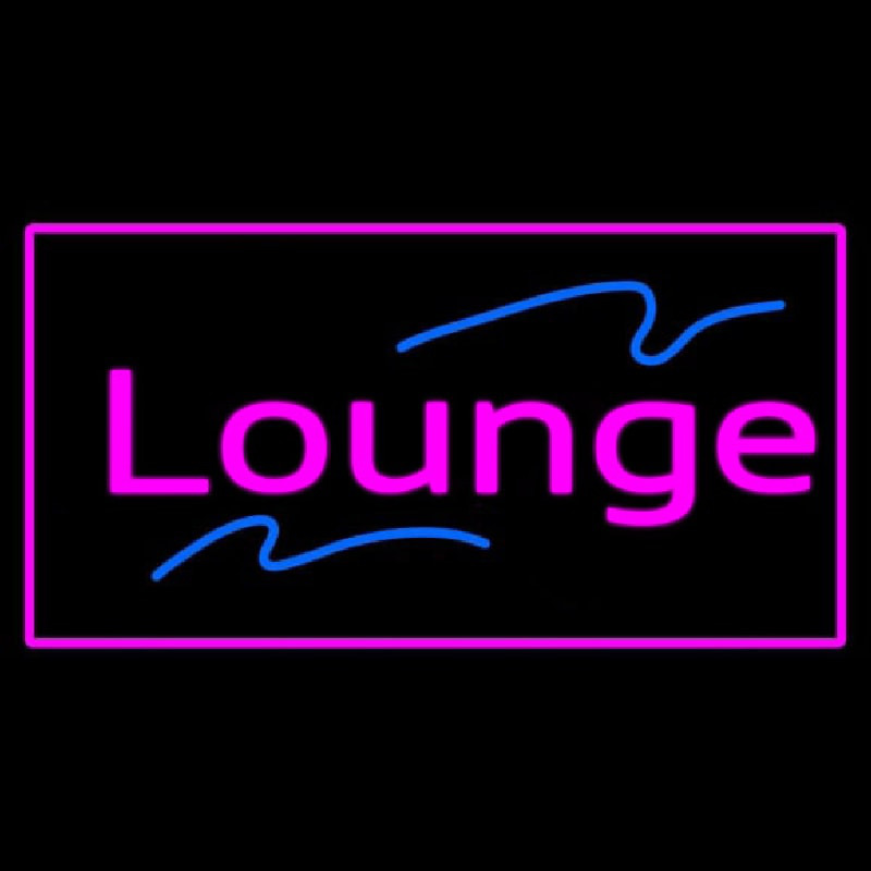 Lounge Rectangle Pink Neon Skilt
