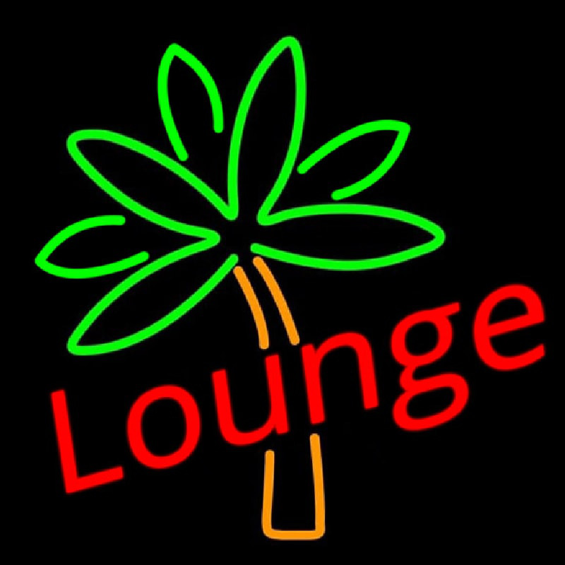 Lounge With Flower Neon Skilt