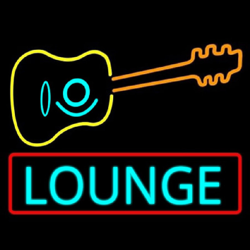 Lounge With Guitar  Neon Skilt