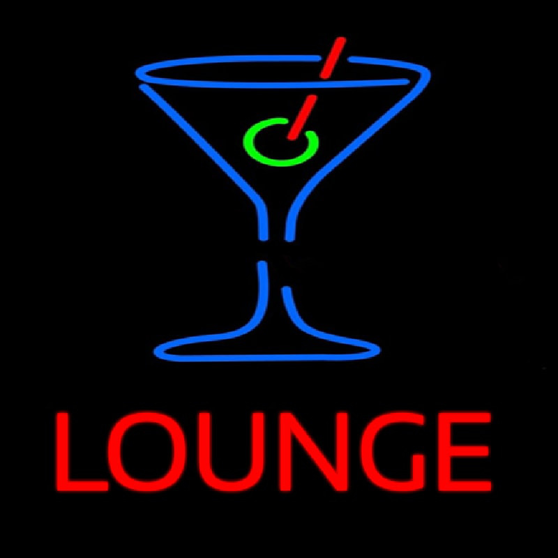 Lounge With Martini Glass Neon Skilt