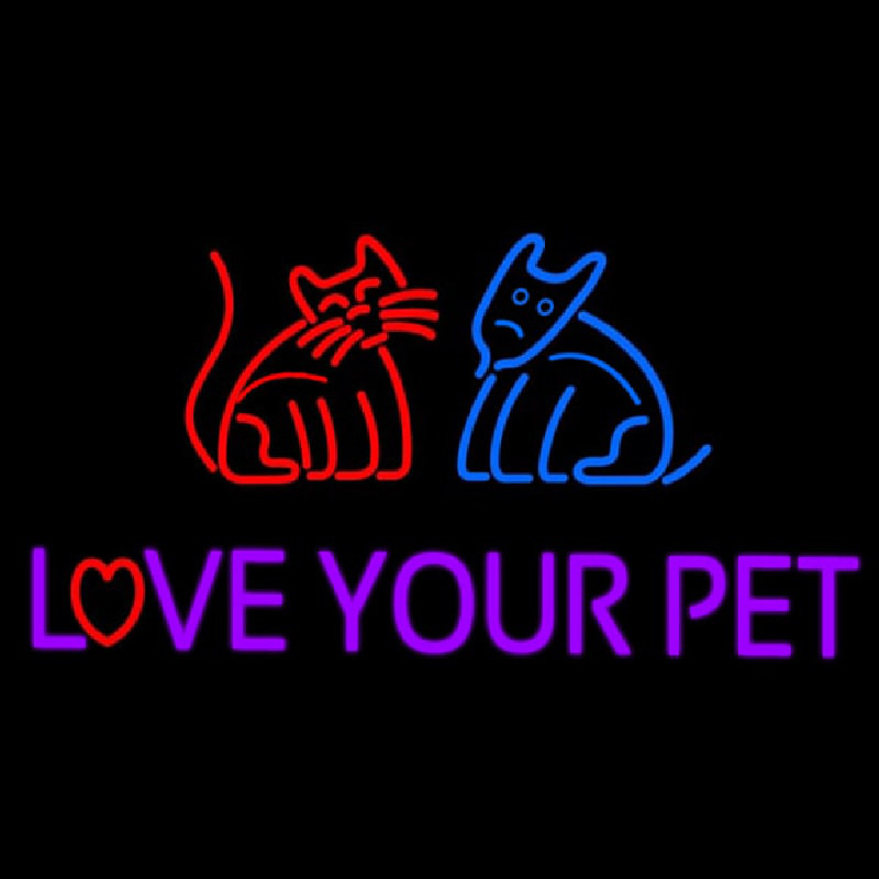 Love Your Pet Neon Skilt