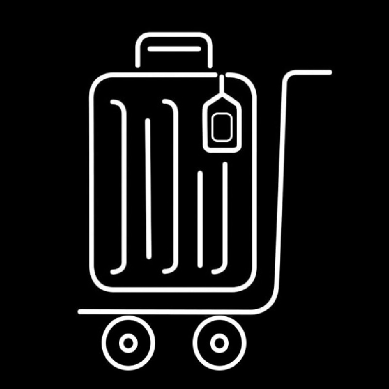 Luggage Bag Icon Neon Skilt