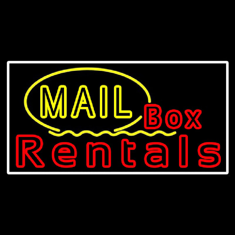 Mail Block Bo  Rentals Neon Skilt