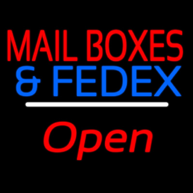 Mail Bo es And Fede  Open White Line Neon Skilt