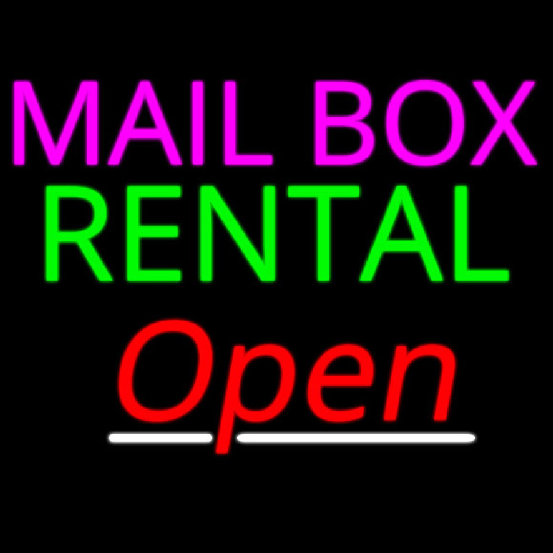 Mailbo  Rental Open Neon Skilt