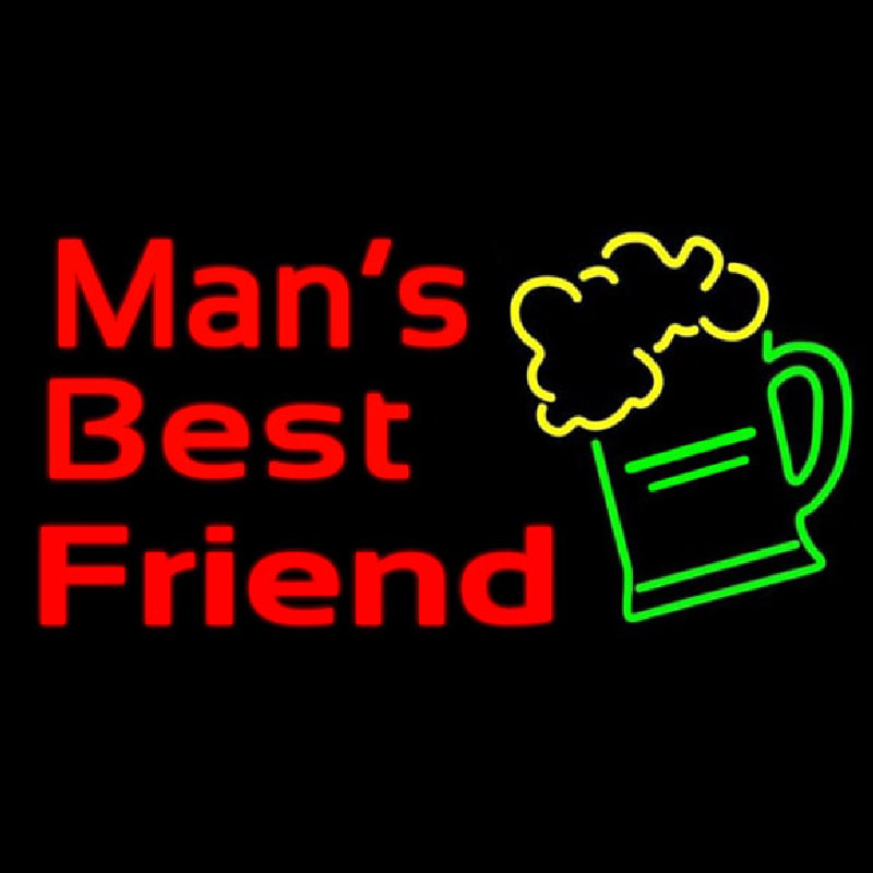 Man Best Friend Glass Man Cave Neon Skilt