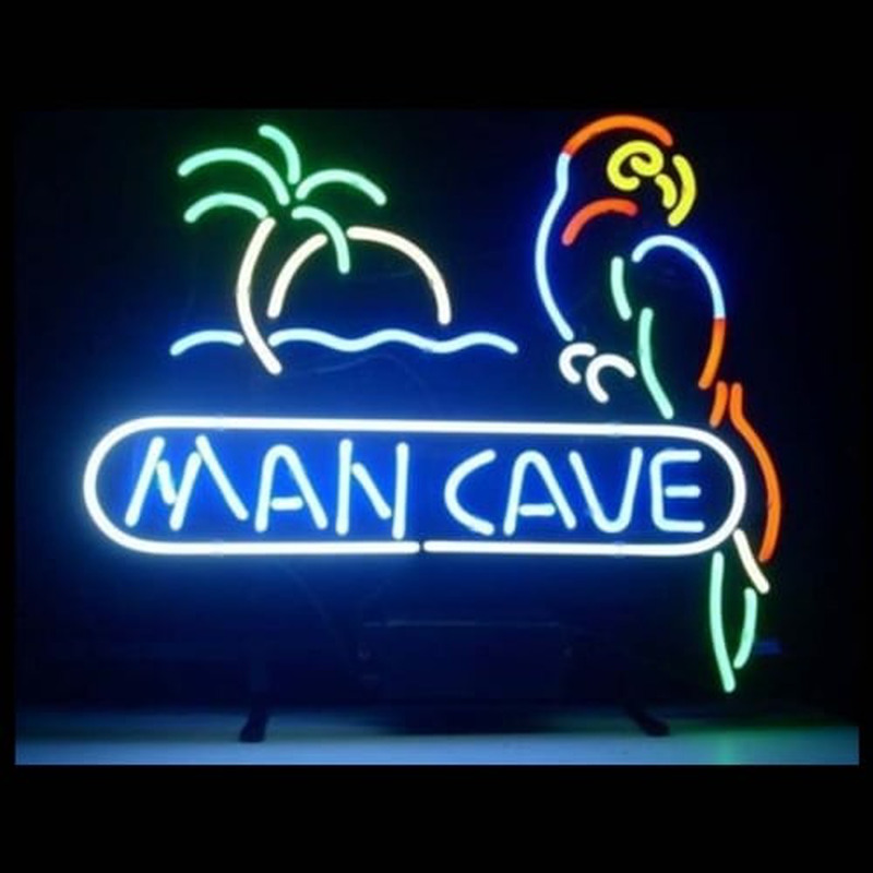 Man Cave Parrot Neon Skilt