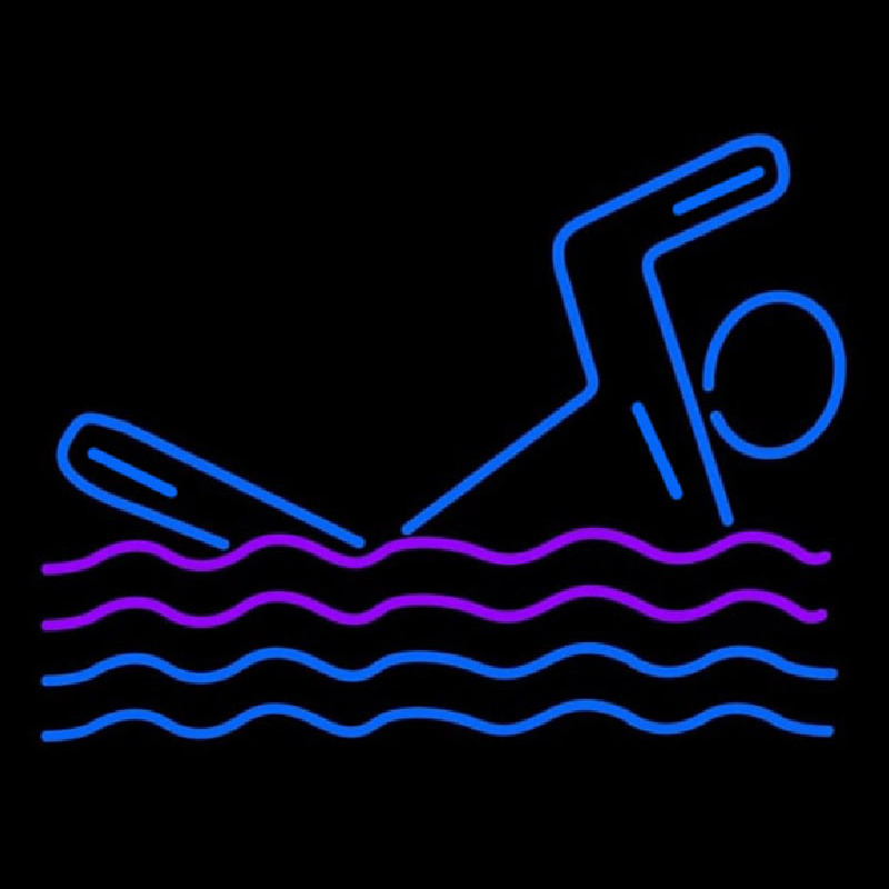 Man Swimming Neon Skilt