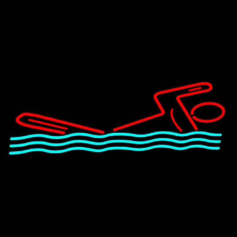 Man Swimming Neon Skilt