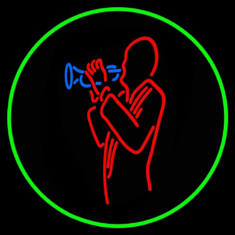 Man With Trumpet Neon Skilt