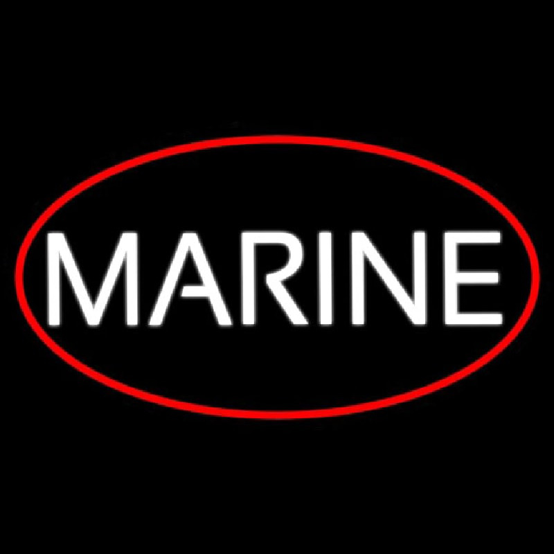 Marine White Neon Skilt