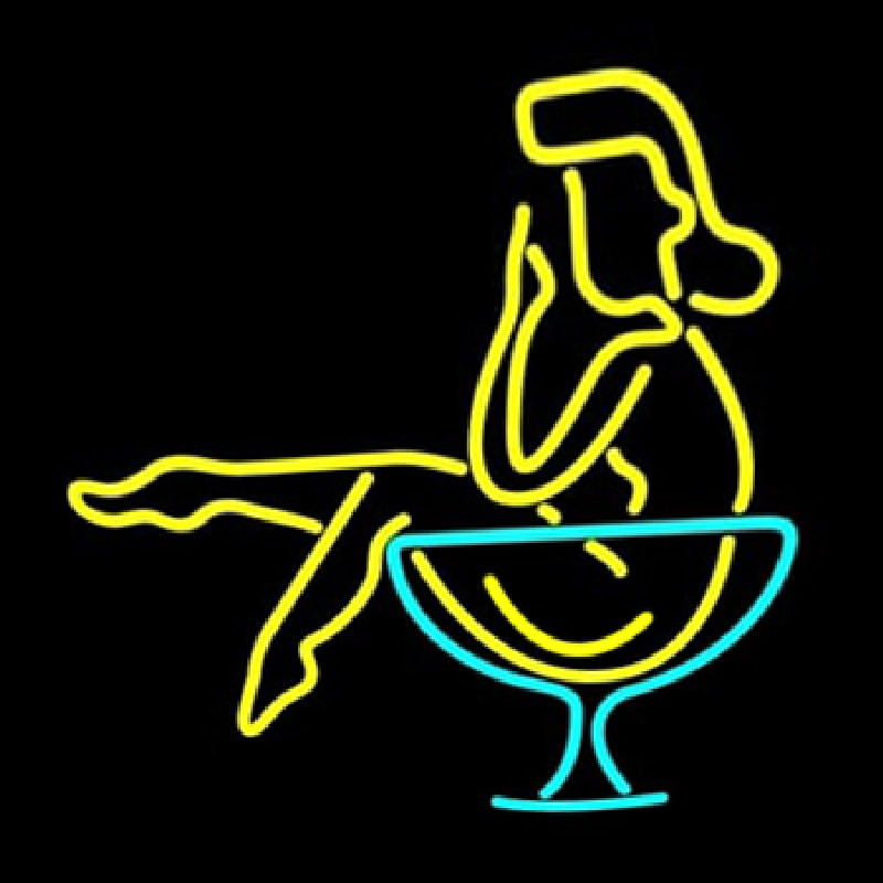 Martini Girl In Glass Neon Skilt