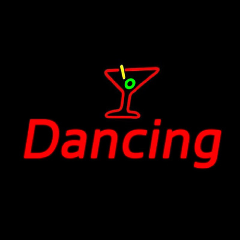 Martini Glass Dancing Neon Skilt
