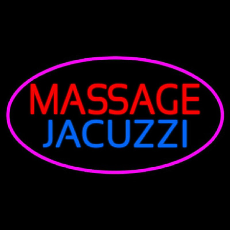 Massage And Jacuzzi Neon Skilt