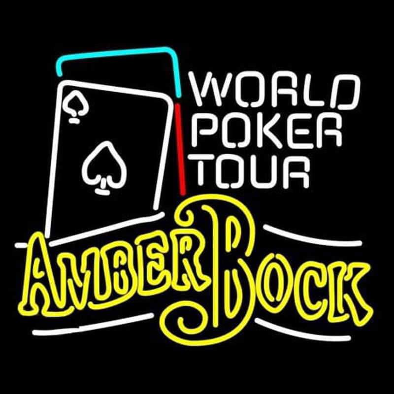 Michelob Amber Bock World Poker Tour Neon Skilt