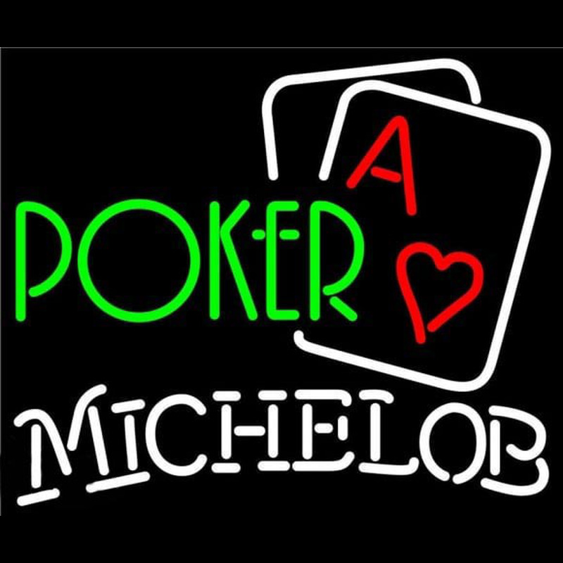 Michelob Green Poker Beer Sign Neon Skilt