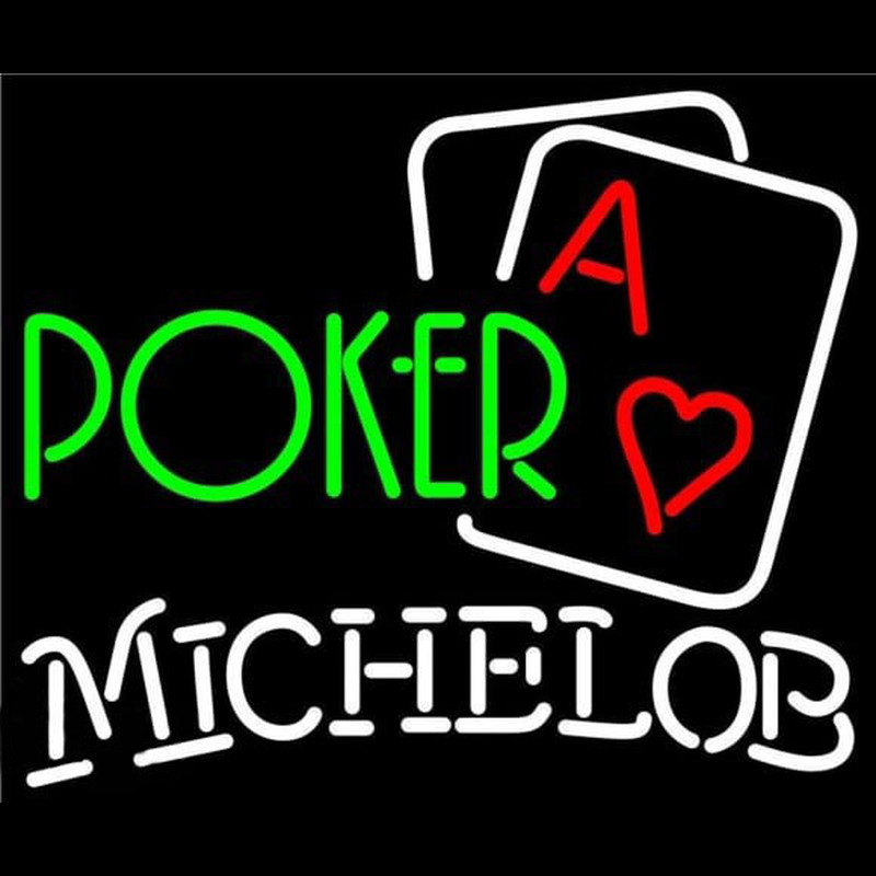 Michelob Green Poker Beer Sign Neon Skilt