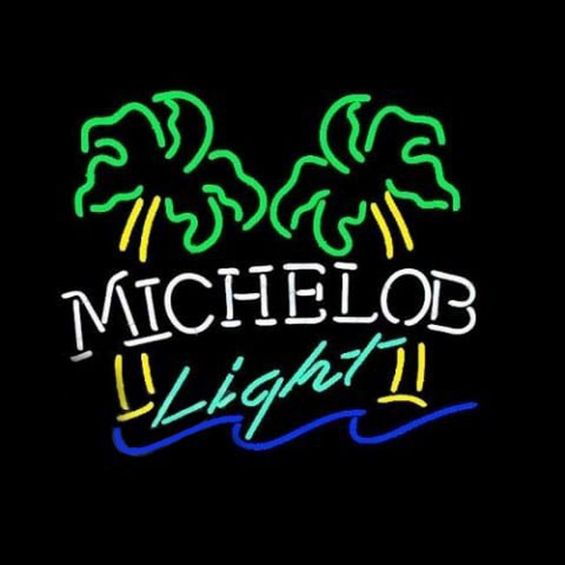 Michelob Light Dual Palm Trees Neon Skilt