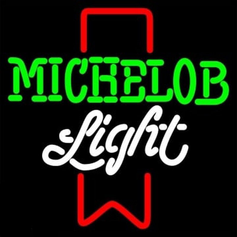 Michelob Light Red Ribbon Neon Skilt