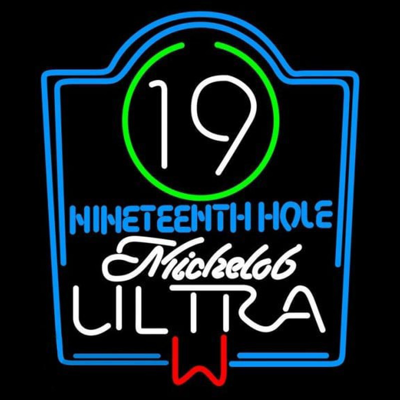 Michelob Ultra 19th Hole Beer Sign Neon Skilt