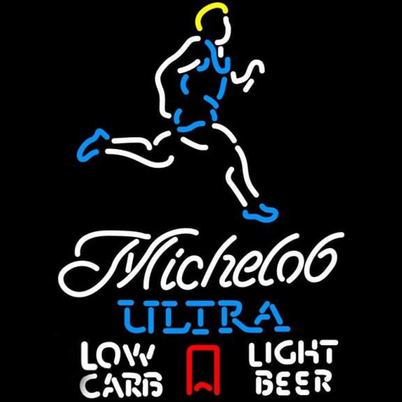 Michelob Ultra Light Low Carb Jogger Beer Sign Neon Skilt