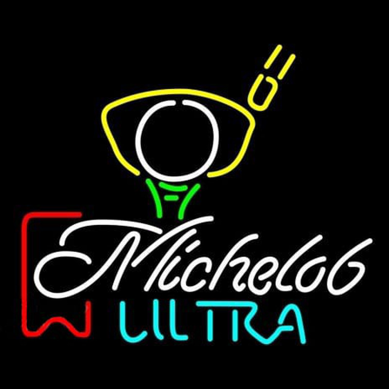 Michelob Ultra Red Ribbon PGA Golf Neon Skilt