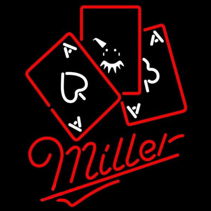 Miller Ace And Poker Beer Sign Neon Skilt