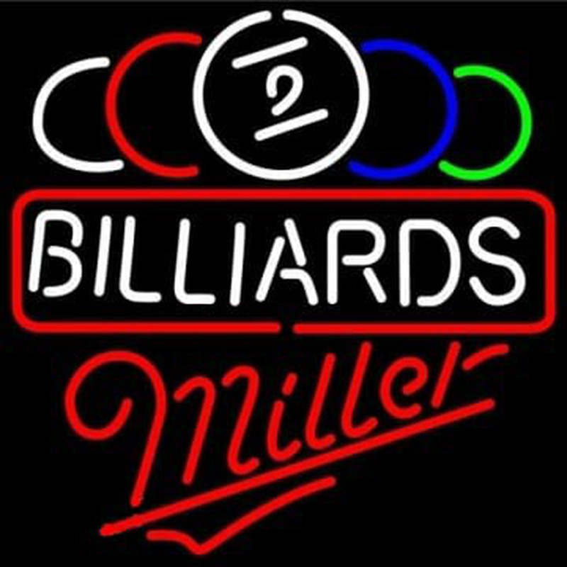 Miller Ball Billiards Pool Beer Neon Skilt