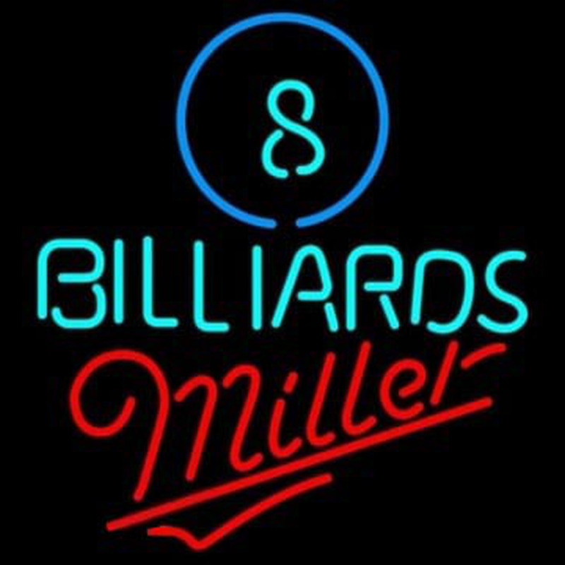 Miller Ball Billiards Pool Beer Neon Skilt