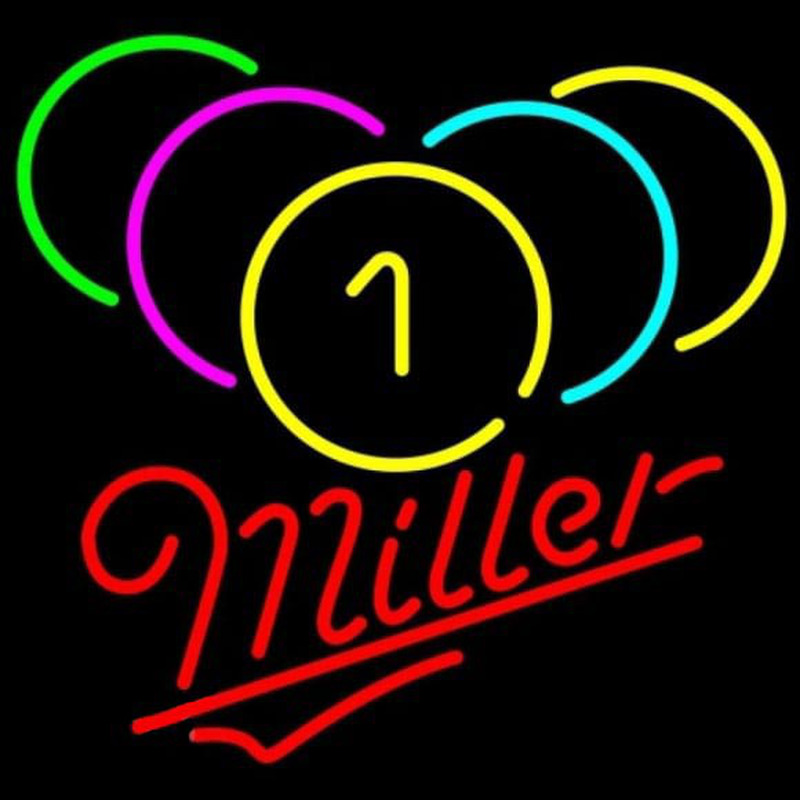 Miller Billiards Rack Pool Beer Sign Neon Skilt